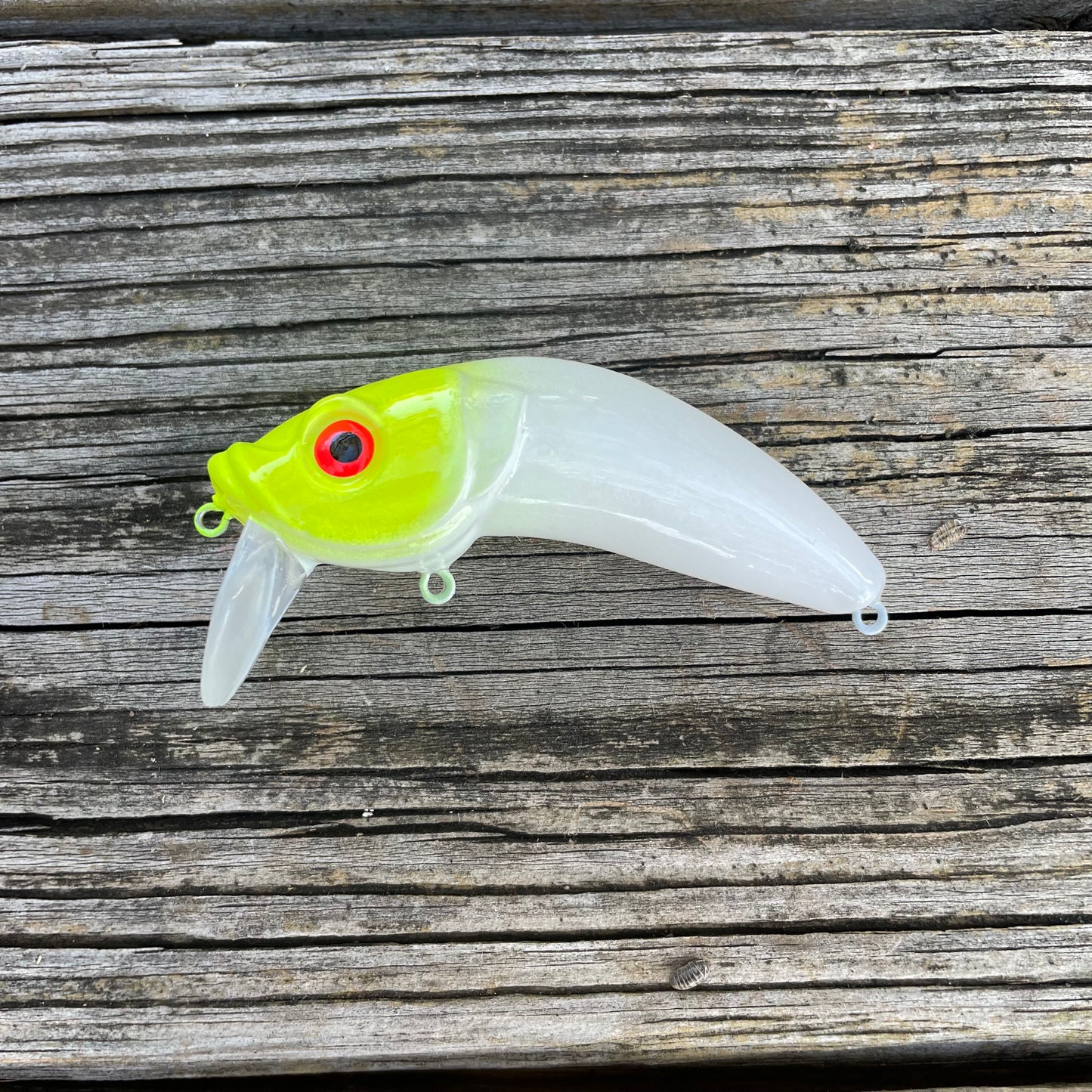 3" Wakebait Chartreuse & White