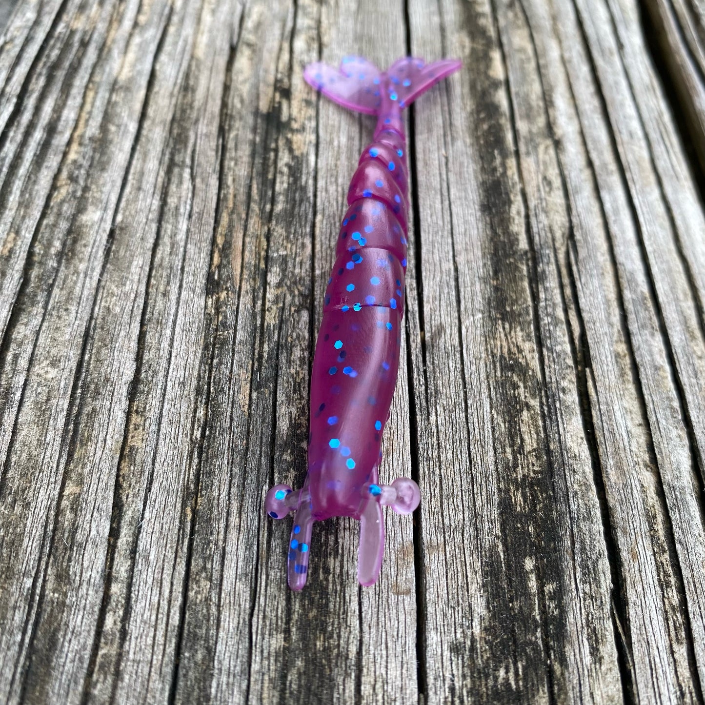 4" Finesse Shrimp Plum w/Chartreuse Tail