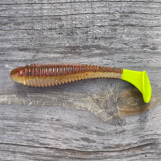 Flats Shad Croaker Ace W/ Chartreuse Tail 3.8”