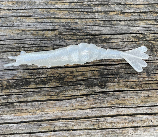 3" Finesse Shrimp Diamond Dust w/No tail Dip