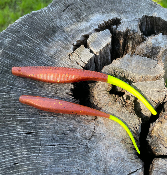 Flats Dart 5” New Penny w/Chartreuse Tails