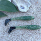 Flats Shad Natural Salt-N-Pepa 3.8” w/black tail dip
